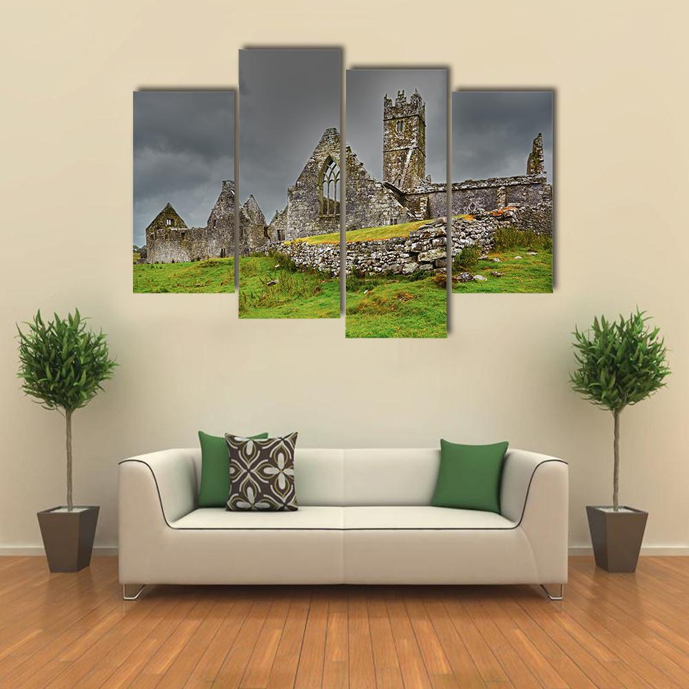 Ross Friary In Summer Canvas Wall Art-4 Pop-Gallery Wrap-50" x 32"-Tiaracle