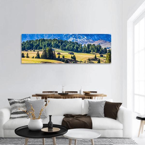 Alps Di Siusi Italy Panoramic Canvas Wall Art-1 Piece-36" x 12"-Tiaracle