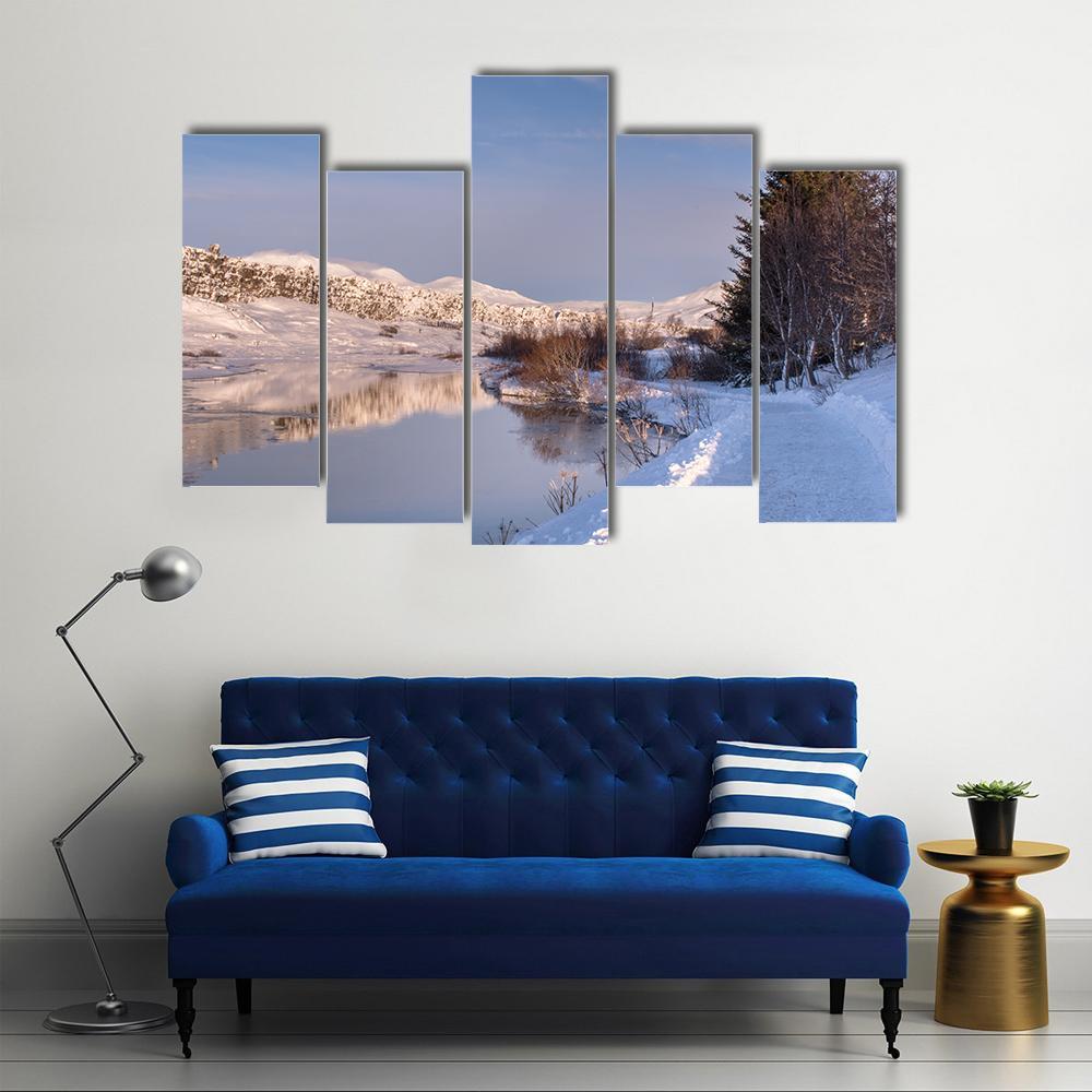 Thingvellir National Park Canvas Wall Art-5 Pop-Gallery Wrap-47" x 32"-Tiaracle