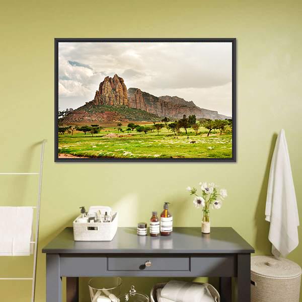Landscape Of Tigray Canvas Wall Art-1 Piece-Floating Frame-24" x 16"-Tiaracle