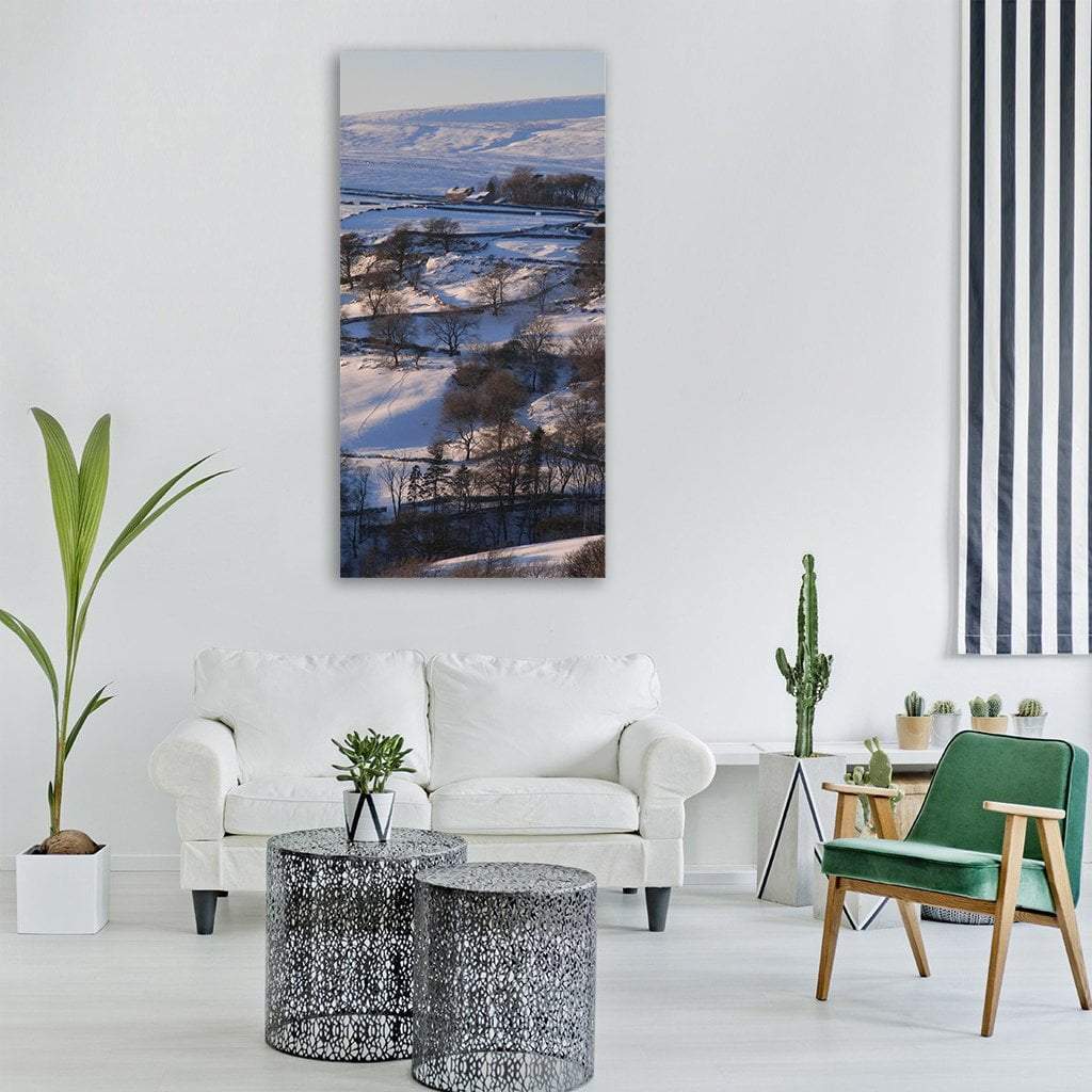Trees Hill In Winter Vertical Canvas Wall Art-1 Vertical-Gallery Wrap-12" x 24"-Tiaracle