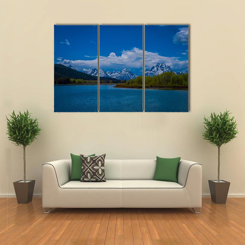 Yellowstone River Wyoming Canvas Wall Art-3 Horizontal-Gallery Wrap-37" x 24"-Tiaracle