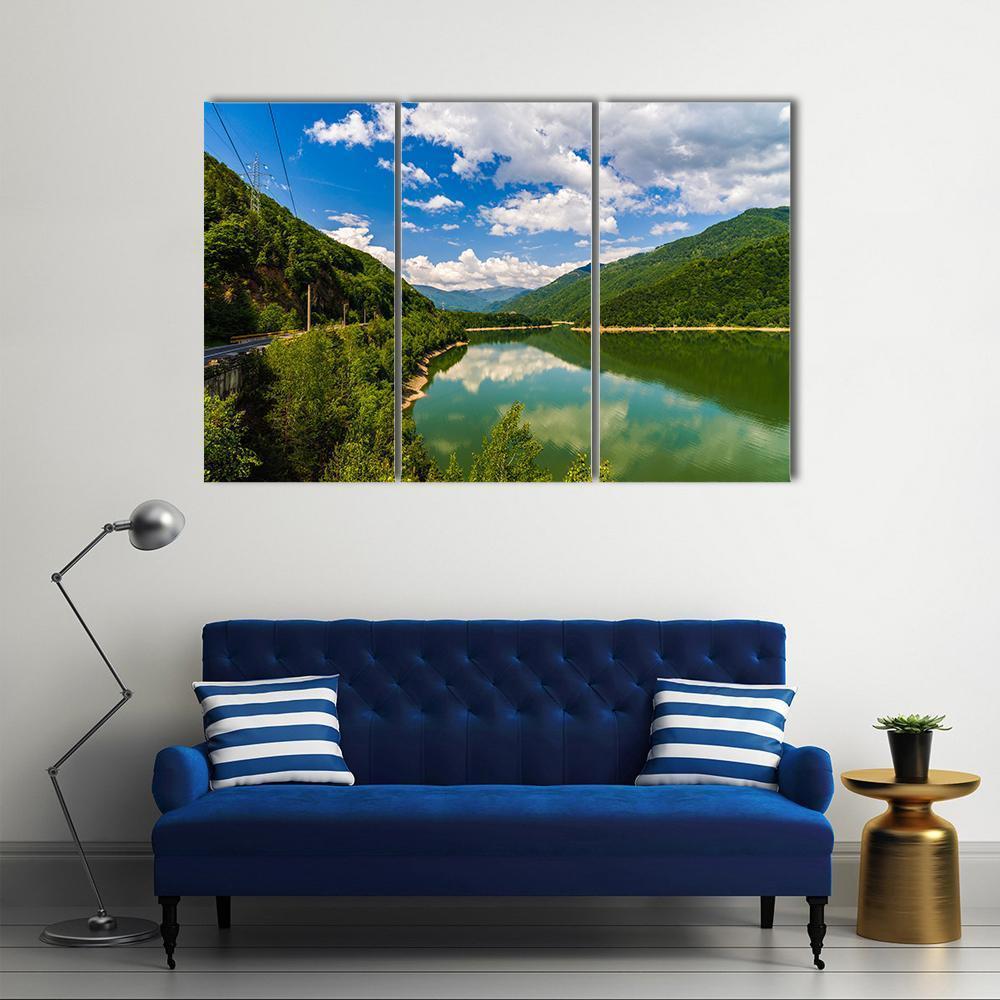 Olt River In Romania Canvas Wall Art-3 Horizontal-Gallery Wrap-37" x 24"-Tiaracle