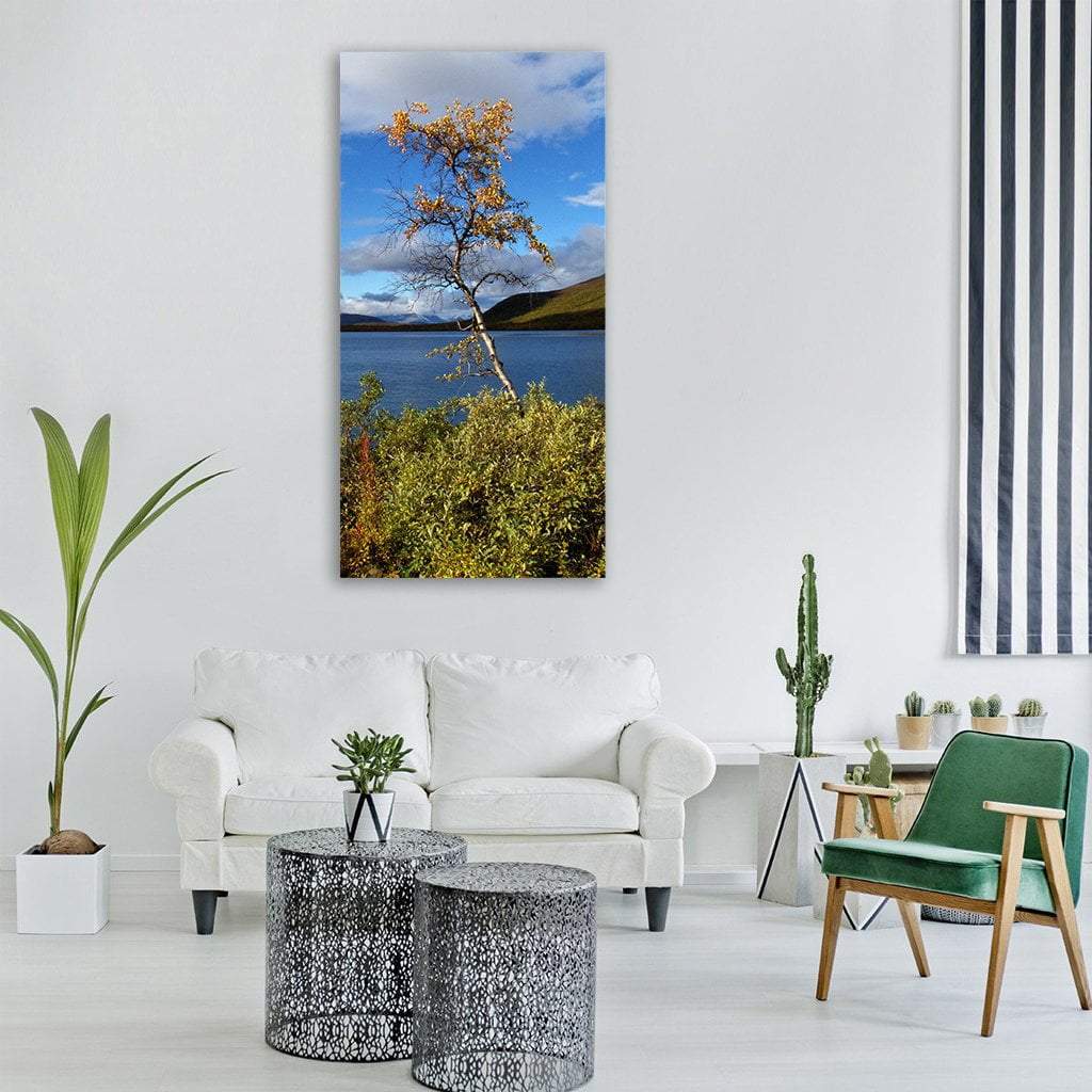 Lapland Finnish In Autumn Vertical Canvas Wall Art-1 Vertical-Gallery Wrap-12" x 24"-Tiaracle