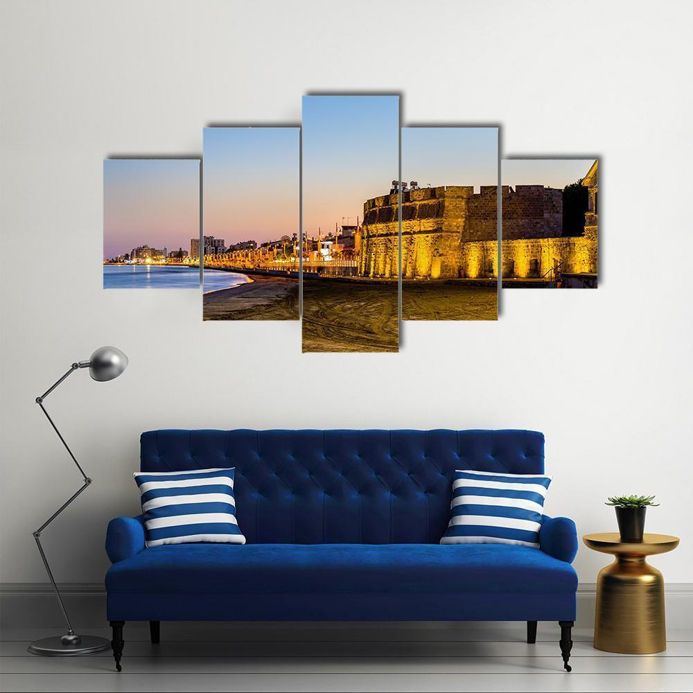 Larnaca Castle Canvas Wall Art-5 Star-Gallery Wrap-62" x 32"-Tiaracle