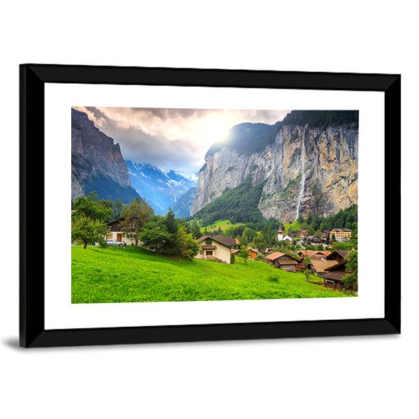 Lauterbrunnen Switzerland Canvas Wall Art-5 Horizontal-Gallery Wrap-22" x 12"-Tiaracle
