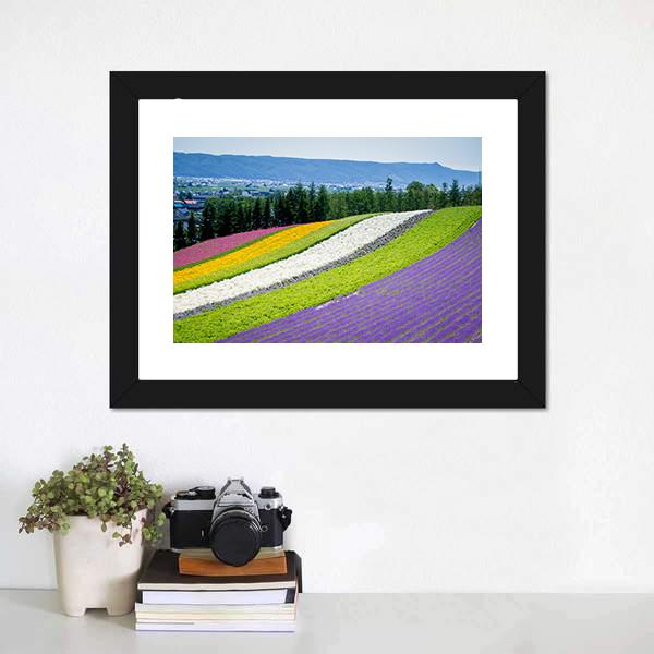 Lavender Garden In Japan Canvas Wall Art-1 Piece-Framed Print-20" x 16"-Tiaracle