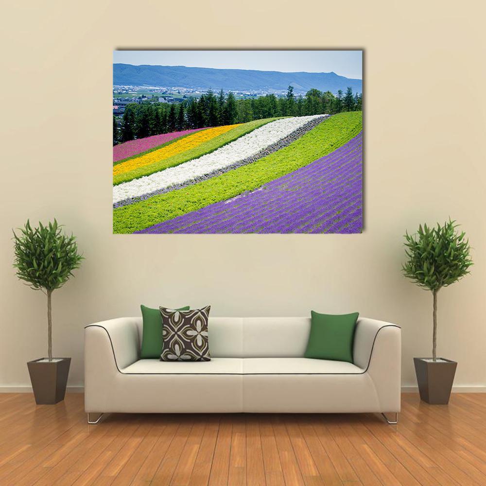 Lavender Garden In Japan Canvas Wall Art-1 Piece-Gallery Wrap-48" x 32"-Tiaracle