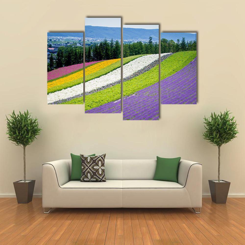 Lavender Garden In Japan Canvas Wall Art-4 Pop-Gallery Wrap-50" x 32"-Tiaracle