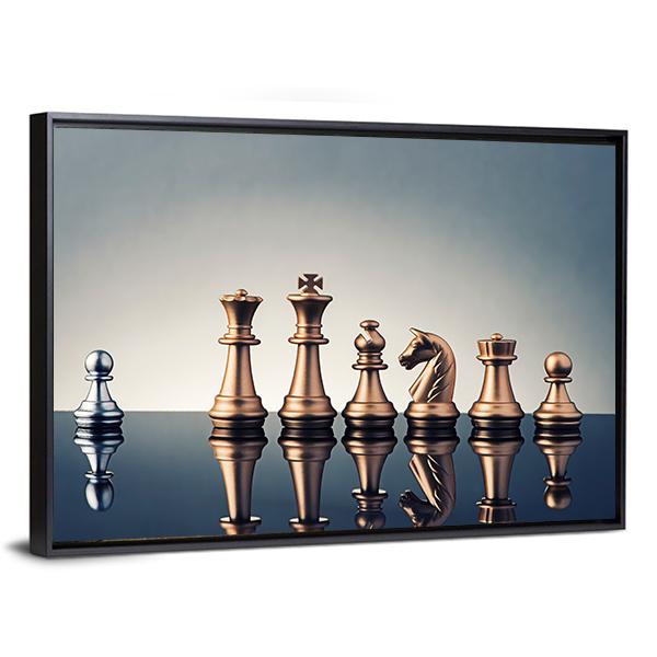 Leadership Concept Of Chess Canvas Wall Art-5 Horizontal-Gallery Wrap-22" x 12"-Tiaracle