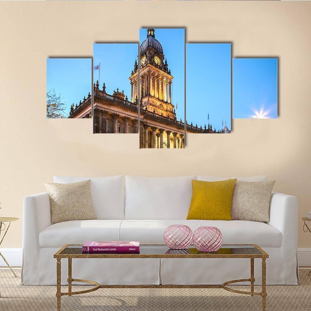 Leeds Town Hall Canvas Wall Art-5 Star-Gallery Wrap-62" x 32"-Tiaracle