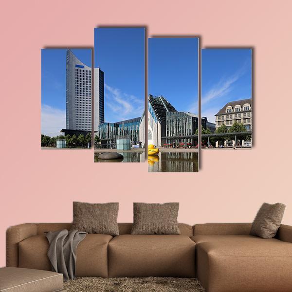 Leipzig City Saxony Canvas Wall Art-4 Pop-Gallery Wrap-50" x 32"-Tiaracle