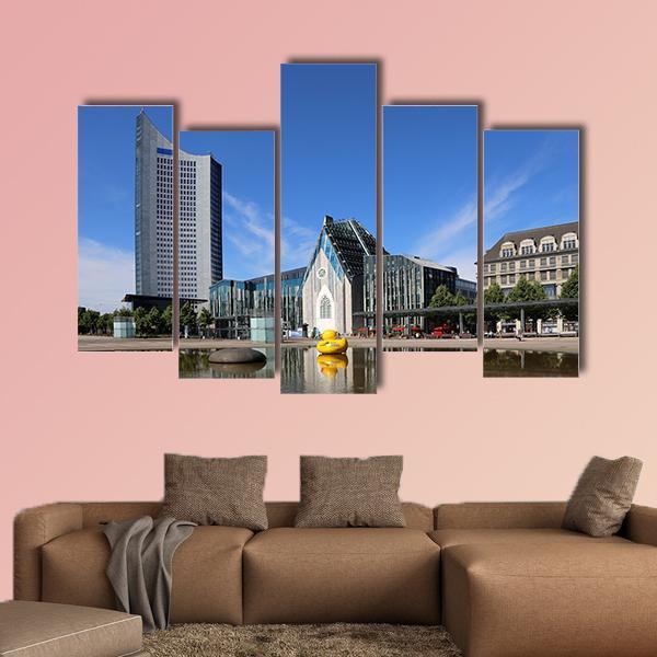 Leipzig City Saxony Canvas Wall Art-5 Pop-Gallery Wrap-47" x 32"-Tiaracle