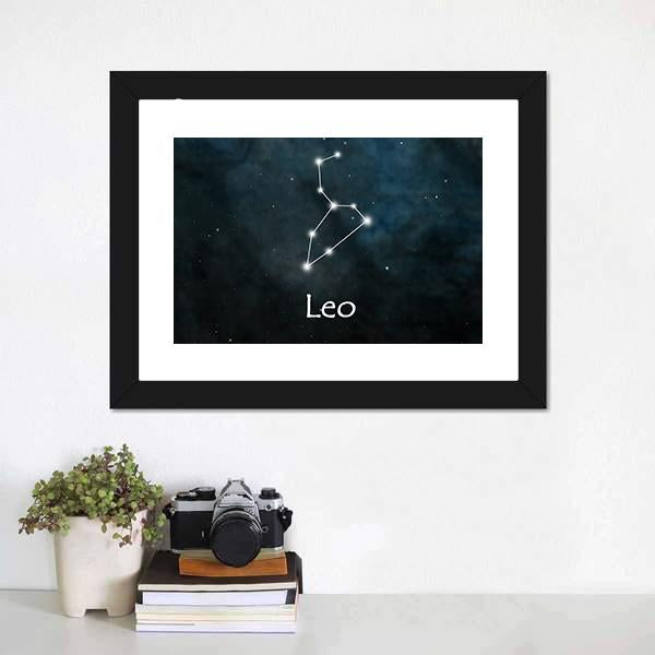 Leo Horoscope Constellation Canvas Wall Art-1 Piece-Framed Print-20" x 16"-Tiaracle