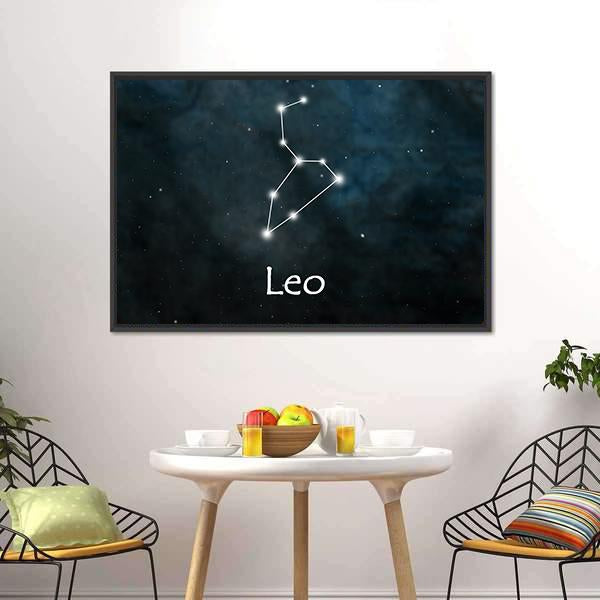 Leo Horoscope Constellation Canvas Wall Art-5 Horizontal-Gallery Wrap-22" x 12"-Tiaracle