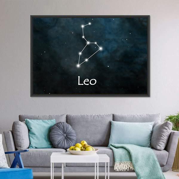 Leo Horoscope Constellation Canvas Wall Art-5 Horizontal-Gallery Wrap-22" x 12"-Tiaracle