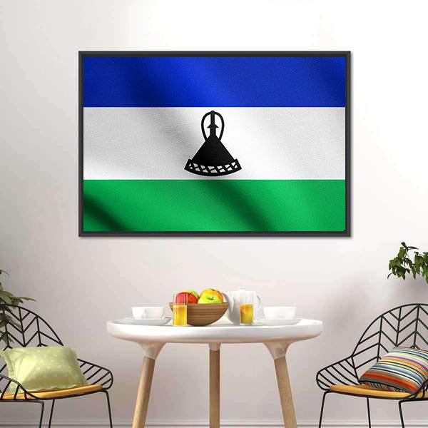 Lesotho Flag Canvas Wall Art-5 Horizontal-Gallery Wrap-22" x 12"-Tiaracle