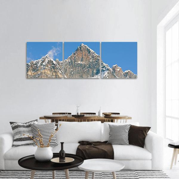 Lhotse Peak In Nepal Panoramic Canvas Wall Art-3 Piece-25" x 08"-Tiaracle