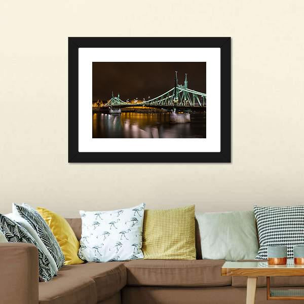 Liberty Bridge In Budapest Canvas Wall Art-5 Horizontal-Gallery Wrap-22" x 12"-Tiaracle