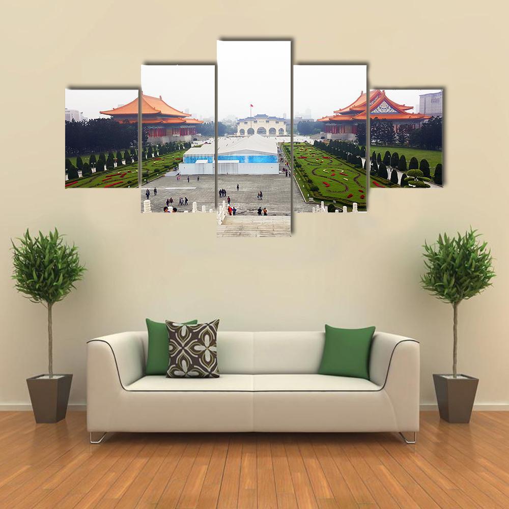 Liberty Square Of Taipei Canvas Wall Art-5 Star-Gallery Wrap-62" x 32"-Tiaracle