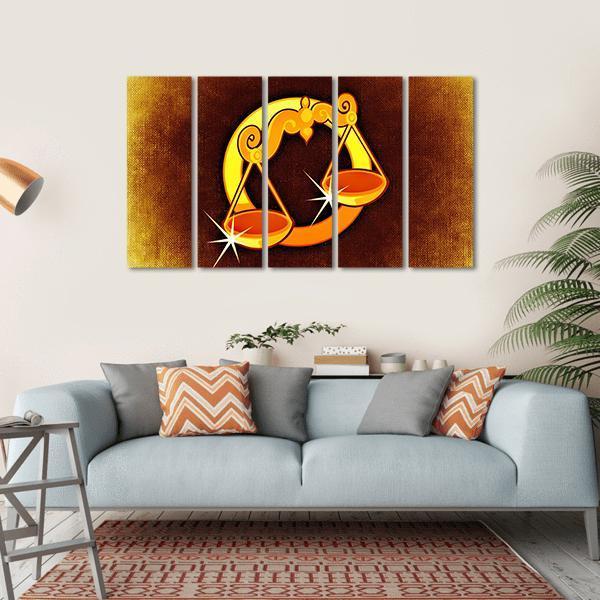 Libra Horoscope Canvas Wall Art-5 Horizontal-Gallery Wrap-22" x 12"-Tiaracle