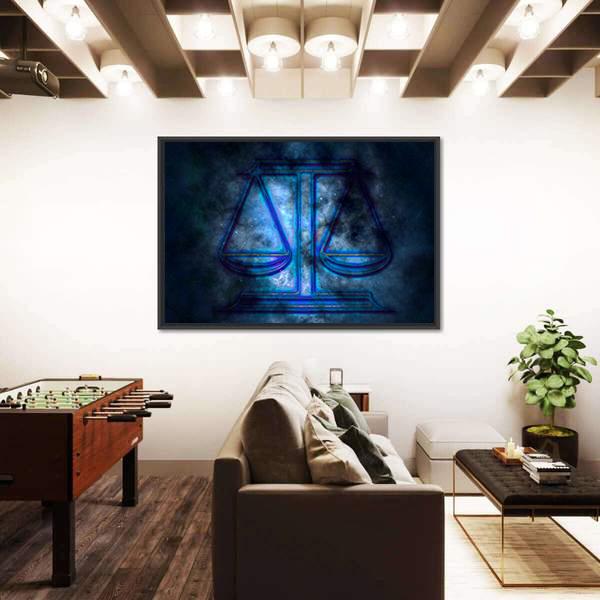 Libra Sign Vertical Canvas Wall Art-3 Vertical-Gallery Wrap-12" x 25"-Tiaracle