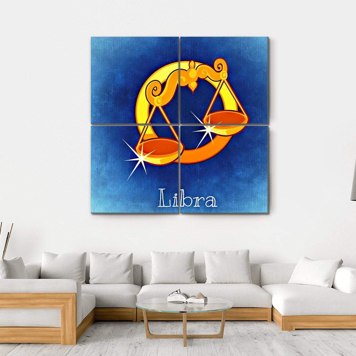 Libra Zodiac Sign Canvas Wall Art-4 Square-Gallery Wrap-17" x 17"-Tiaracle