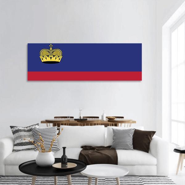 Liechtenstein Flag Panoramic Canvas Wall Art-1 Piece-36" x 12"-Tiaracle