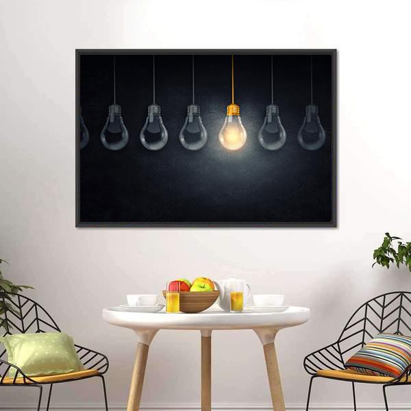 Light Bulbs Canvas Wall Art-3 Horizontal-Gallery Wrap-25" x 16"-Tiaracle
