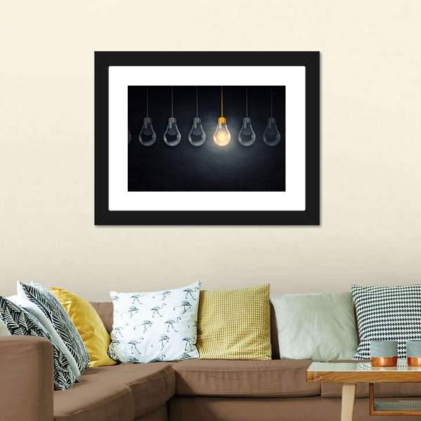 Light Bulbs Canvas Wall Art-5 Horizontal-Gallery Wrap-22" x 12"-Tiaracle