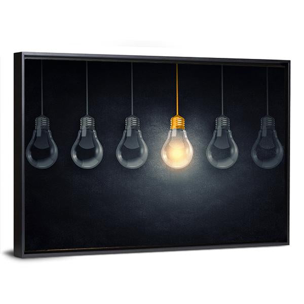 Light Bulbs Canvas Wall Art-5 Horizontal-Gallery Wrap-22" x 12"-Tiaracle