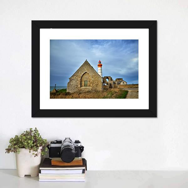 Lighthouse In Brittany Canvas Wall Art-1 Piece-Framed Print-20" x 16"-Tiaracle