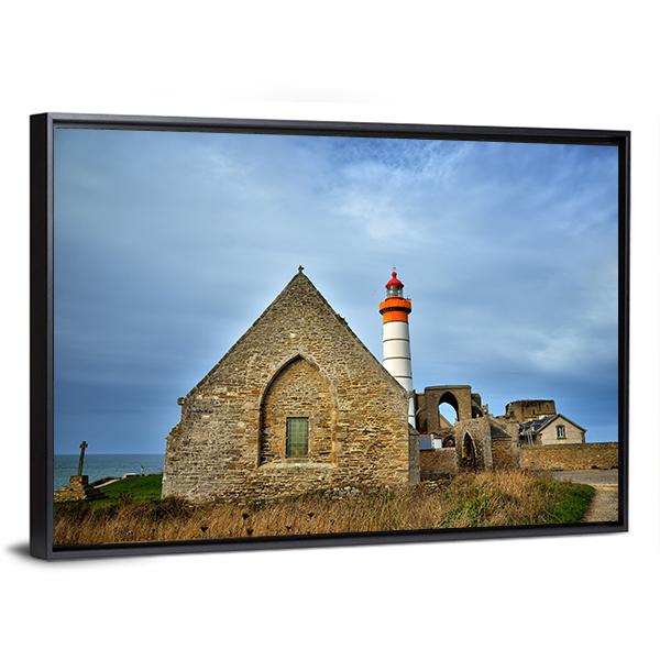 Lighthouse In Brittany Canvas Wall Art-3 Horizontal-Gallery Wrap-25" x 16"-Tiaracle