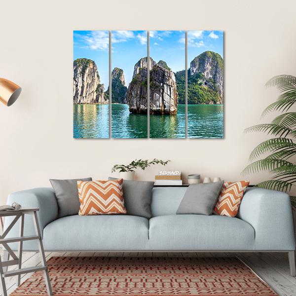 Limestone Islands Canvas Wall Art-4 Horizontal-Gallery Wrap-34" x 24"-Tiaracle