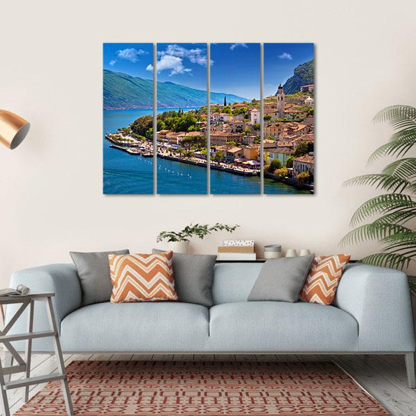Limone Sul Garda Canvas Wall Art-4 Horizontal-Gallery Wrap-34" x 24"-Tiaracle