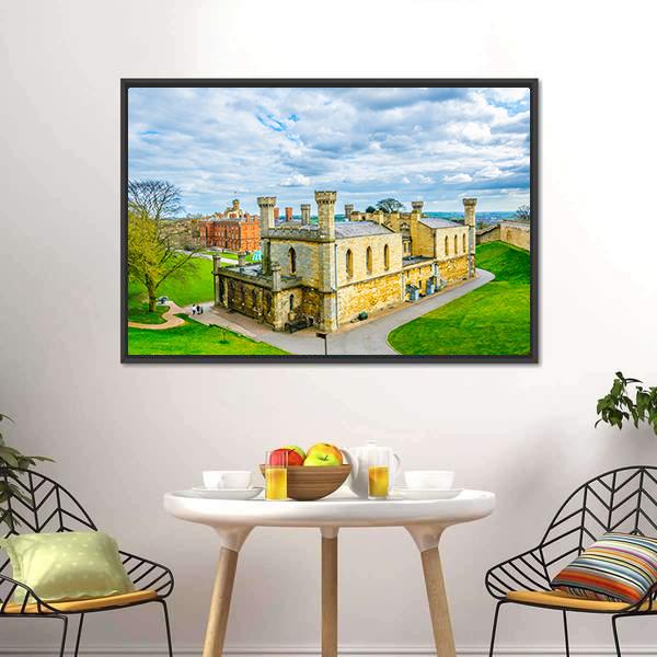 Lincoln Castle England Canvas Wall Art-1 Piece-Floating Frame-24" x 16"-Tiaracle