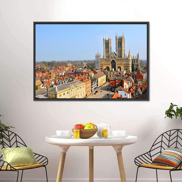 Lincoln Cathedral Canvas Wall Art-3 Horizontal-Gallery Wrap-25" x 16"-Tiaracle