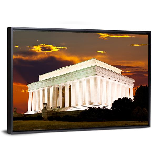 Lincoln Memorial Canvas Wall Art-3 Horizontal-Gallery Wrap-25" x 16"-Tiaracle