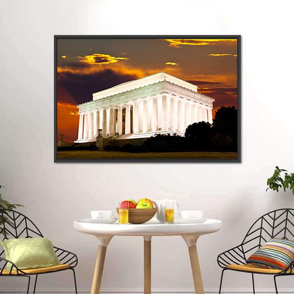 Lincoln Memorial Canvas Wall Art-3 Horizontal-Gallery Wrap-25" x 16"-Tiaracle