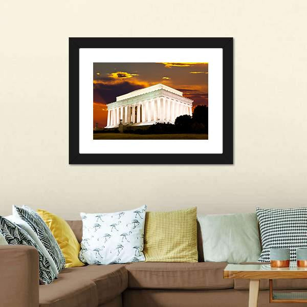 Lincoln Memorial Canvas Wall Art-3 Horizontal-Gallery Wrap-25" x 16"-Tiaracle