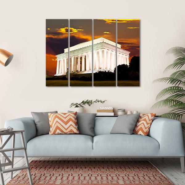 Lincoln Memorial Canvas Wall Art-4 Horizontal-Gallery Wrap-34" x 24"-Tiaracle