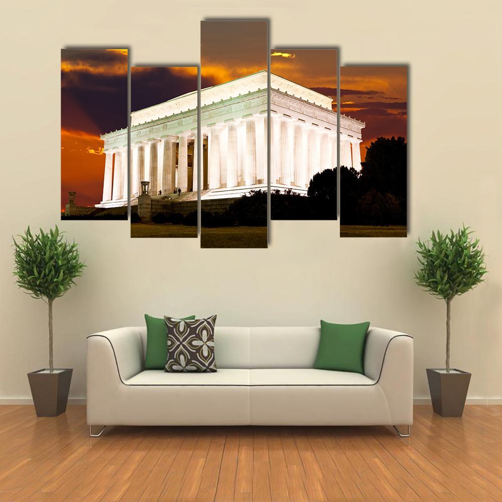 Lincoln Memorial Canvas Wall Art-5 Pop-Gallery Wrap-47" x 32"-Tiaracle