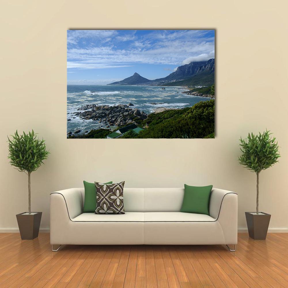 Sea In Cape Town Canvas Wall Art-1 Piece-Gallery Wrap-48" x 32"-Tiaracle