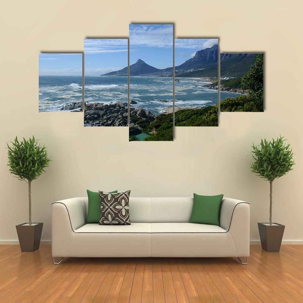 Sea In Cape Town Canvas Wall Art-5 Star-Gallery Wrap-62" x 32"-Tiaracle
