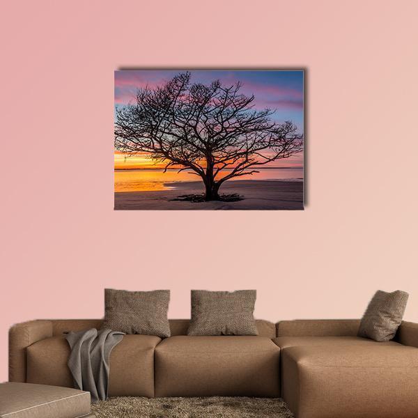 Live Oak Tree Georgoia Canvas Wall Art-1 Piece-Gallery Wrap-48" x 32"-Tiaracle