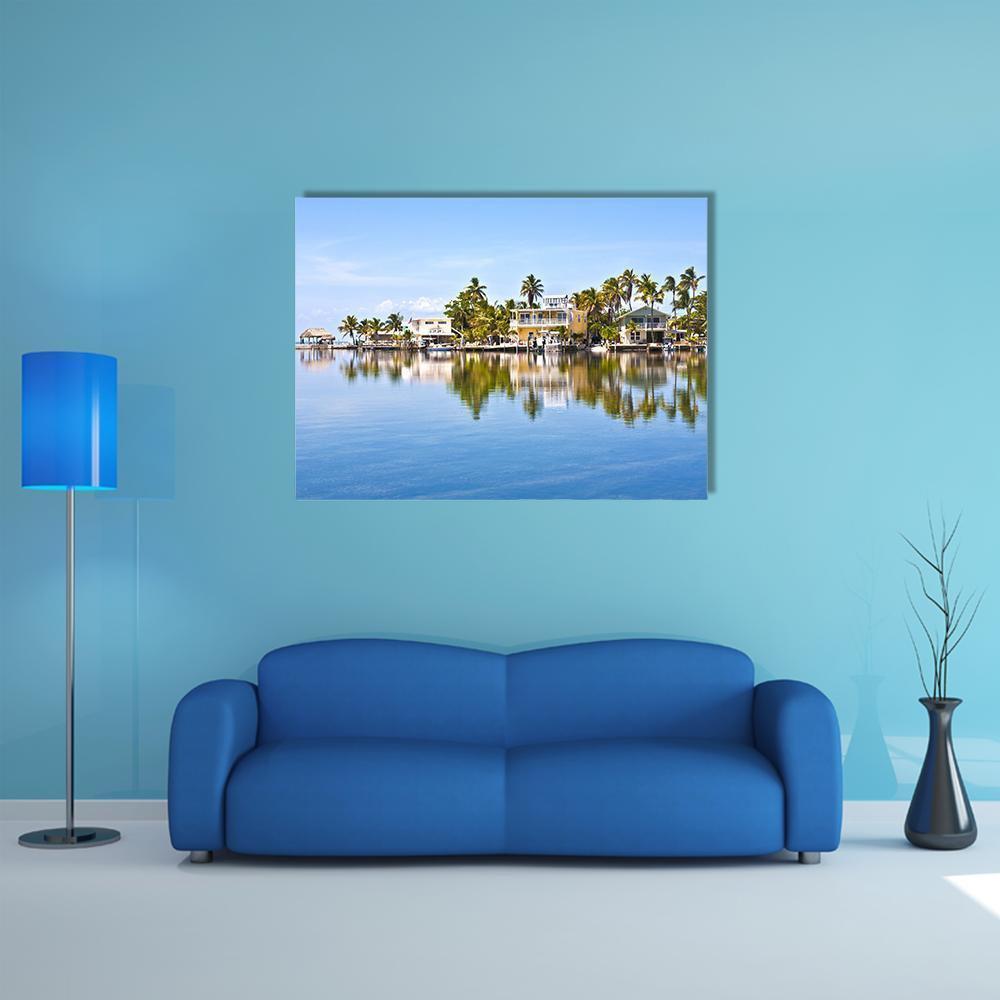 Living Area In Keys Canvas Wall Art-1 Piece-Gallery Wrap-48" x 32"-Tiaracle