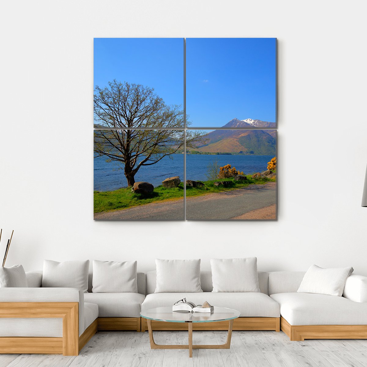 Loch Leven Lochaber Geopark Canvas Wall Art-4 Square-Gallery Wrap-17" x 17"-Tiaracle