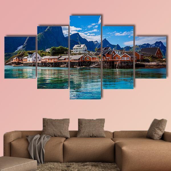 Lofoten Islands Canvas Wall Art-5 Star-62" x 32"-Gallery Wrap-Tiaracle