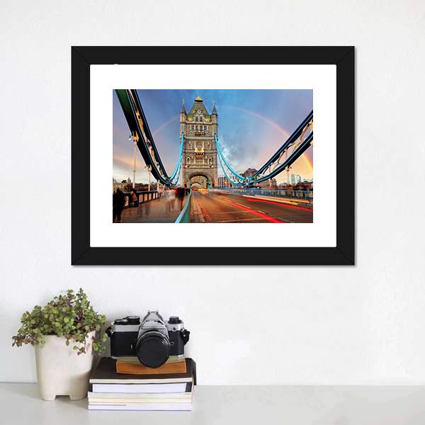 London Tower Bridge Canvas Wall Art-1 Piece-Framed Print-20" x 16"-Tiaracle