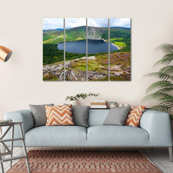 Lough Tay Lake Ireland Canvas Wall Art-4 Horizontal-Gallery Wrap-34" x 24"-Tiaracle